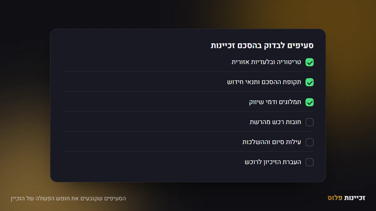 הסעיפים שקובעים את חופש הפעולה של הזכיין