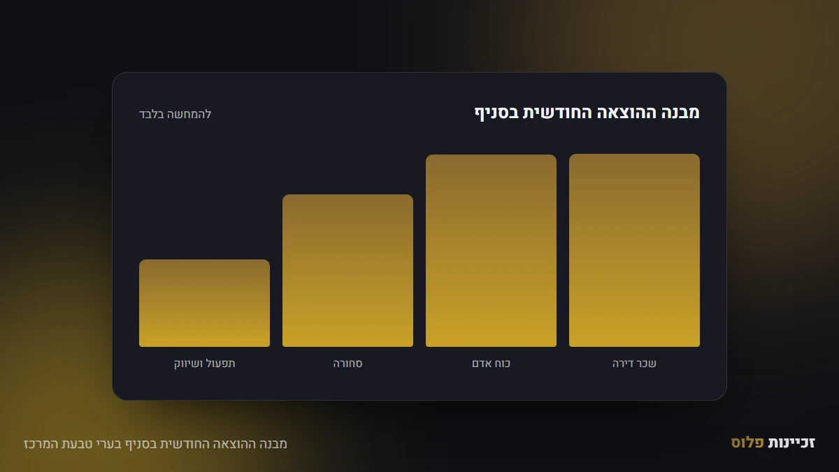 מבנה ההוצאה החודשית בסניף בערי טבעת המרכז
