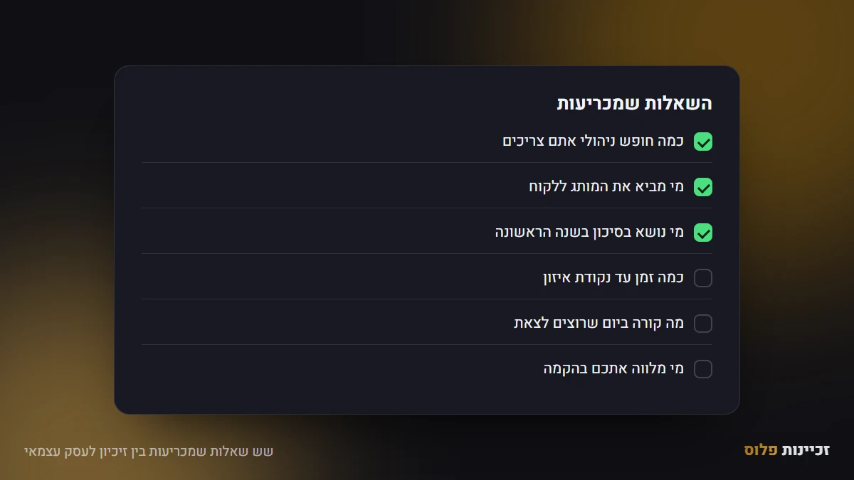 שש שאלות שמכריעות בין זיכיון לעסק עצמאי